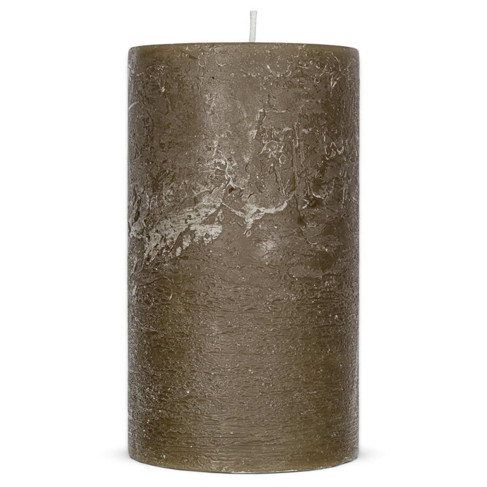 Nkuku Rustic Soy Blend Pillar Candle Olive Small